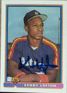 Kenny Lofton Autographed 1991 Bowman #565 Rookie Card 