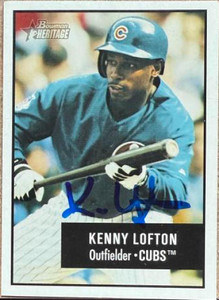 Kenny Lofton Autographed 2003 Bowman Heritage #64