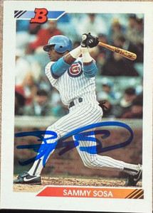 Sammy Sosa Autographed 1992 Bowman #116