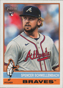 SOLD 162035 2025 Topps Heritage #58 Spencer Schwellenbach NM-MT  RC Rookie Atlanta Braves 