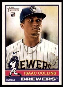 SOLD 162055 2025 Topps Heritage #78 Isaac Collins NM-MT  RC Rookie Milwaukee Brewers 