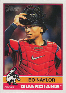 SOLD 162343 2025 Topps Heritage #366 Bo Naylor NM-MT  Cleveland Guardians 