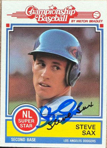 Steve Sax Autographed 1984 Topps Milton Bradley #NNO 