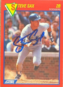 Steve Sax Autographed 1989 Score 100 Superstars #33 