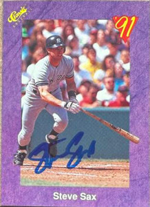 Steve Sax Autographed 1991 Classic #106 