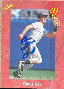 Steve Sax Autographed 1991 Classic II #T17 