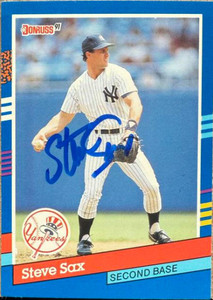 Steve Sax Autographed 1991 Donruss #163 