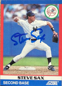 Steve Sax Autographed 1991 Score 100 Superstars #72 