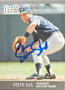 Steve Sax Autographed 1991 Fleer Ultra #242