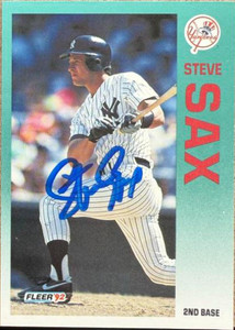 Steve Sax Autographed 1992 Fleer #244