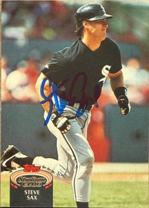 Steve Sax Autographed 1992 Stadium Club #635 