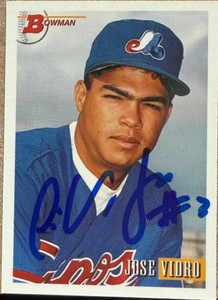 Jose Vidro Autographed 1993 Bowman #592 RC