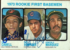 Enos Cabell and Pat Bourque Autographed 1973 Topps #605