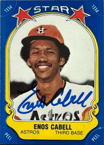 Enos Cabell Autographed 1981 Fleer Star Stickers #36