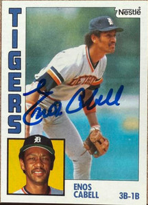 Enos Cabell Autographed 1984 Topps Nestle #482