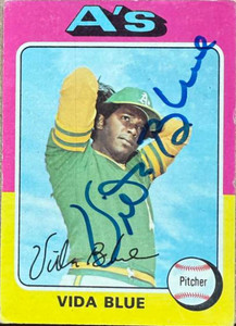 Vida Blue Autographed 1975 Topps #510