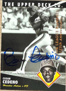 Cesar Cedeno Autographed 1994 Upper Deck All-Time Heroes - 125th Anniversary #89 