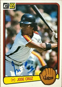 Jose Cruz Autographed 1983 Donruss #41 Houston Astros Card