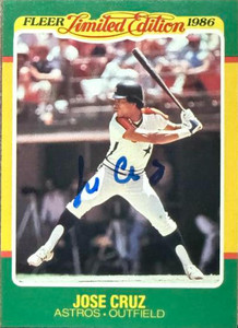 Jose Cruz Autographed 1986 Fleer Limited Edition #13