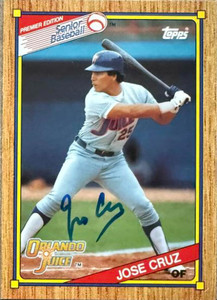 Jose Cruz Autographed 1989 Topps Senior League #78 