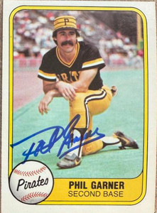 Phil Garner Autographed 1981 Fleer #364 Pittsburgh Pirates Card