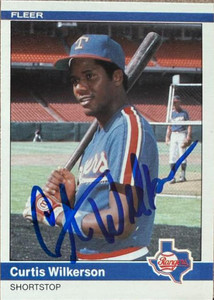 Curtis Wilkerson Autographed 1984 Fleer Update #U-126 Texas Rangers Card 