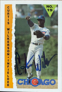 Curtis Wilkerson Autographed 1990 Marathon Chicago Cubs SGA #NNO