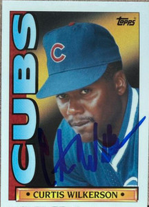 Curtis Wilkerson Autographed 1990 Topps TV Chicago Cubs #28 