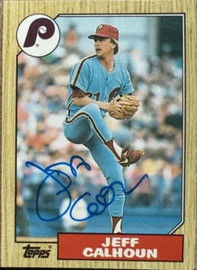 Jeff Calhoun Autographed 1987 Topps Traded #16T Philadelphia Phillies Card