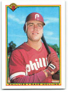 1990 Bowman #161 Dave Hollins VG RC Rookie Philadelphia Phillies 