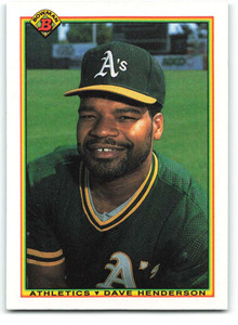 1990 Bowman #458 Dave Henderson VG Oakland Athletics 