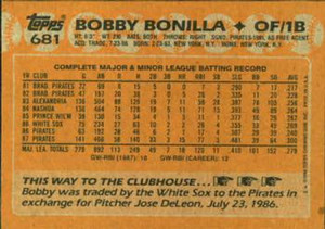 1990 Donruss #290 Bobby Bonilla NM-MT Pittsburgh Pirates