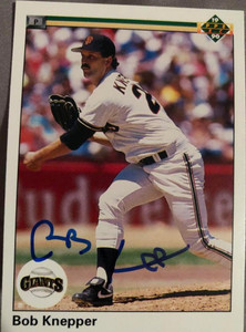 SOLD 11529 Bob Knepper Autographed 1990 Upper Deck #599
