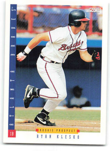 1993 Score #294 Ryan Klesko NM-MT  Atlanta Braves 