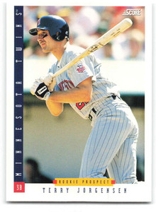 1993 Score #458 Terry Jorgensen NM-MT  Minnesota Twins 