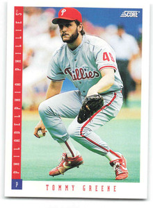 1993 Score #464 Tommy Greene NM-MT  Philadelphia Phillies 