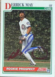 Derrick May Autographed 1991 Score #379