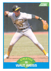 1989 Score #165 Walt Weiss VG Oakland Athletics 