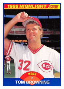 1989 Score #658 Tom Browning HL VG Cincinnati Reds 