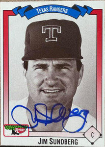 Jim Sundberg Autographed 1993 Keebler All-Time Texas Rangers SGA #350 
