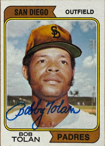 Bobby Tolan Autographed 1974 Topps #535 San Diego Padres Card