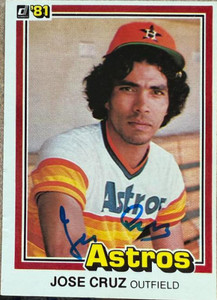 Jose Cruz Autographed 1981 Donruss #383 Houston Astros Card