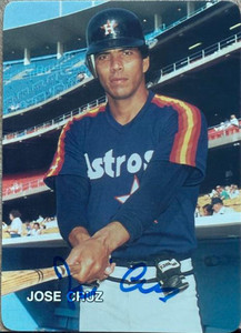 Jose Cruz Autographed 1987 Mother's Cookies Houston Astros SGA #3