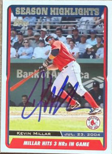 Kevin Millar Autographed 2004 Topps Boston Red Sox World Series Commemorative Gift Set #33 Millar Hits 3 HRs in Game Kevin Millar Autographed 2004 Topps Boston Red Sox World Series Commemorative Gift Set #33 Millar Hits 3 HRs in Game