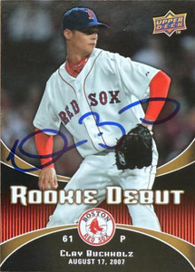 Clay Buchholz Autographed 2008 Upper Deck - Rookie Debut #4 