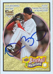 Clay Buchholz Autographed 2008 Upper Deck Baseball Heroes #29 