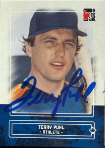 Terry Puhl Autographed 2011 In The Game Canadiana - Sapphire #89 PR50