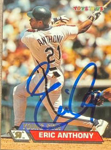 Eric Anthony Autographed 1993 Stadium Club Toys "R" Us #49 