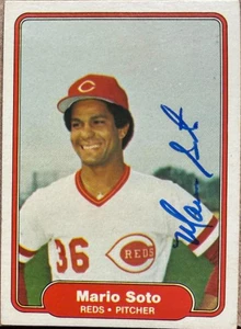 Mario Soto Autographed 1982 Fleer #83 Cincinnati Reds Card