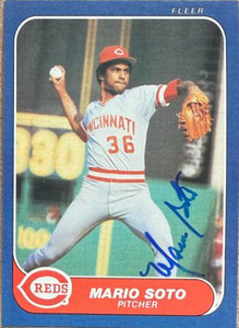 Mario Soto Autographed 1986 Fleer #192
